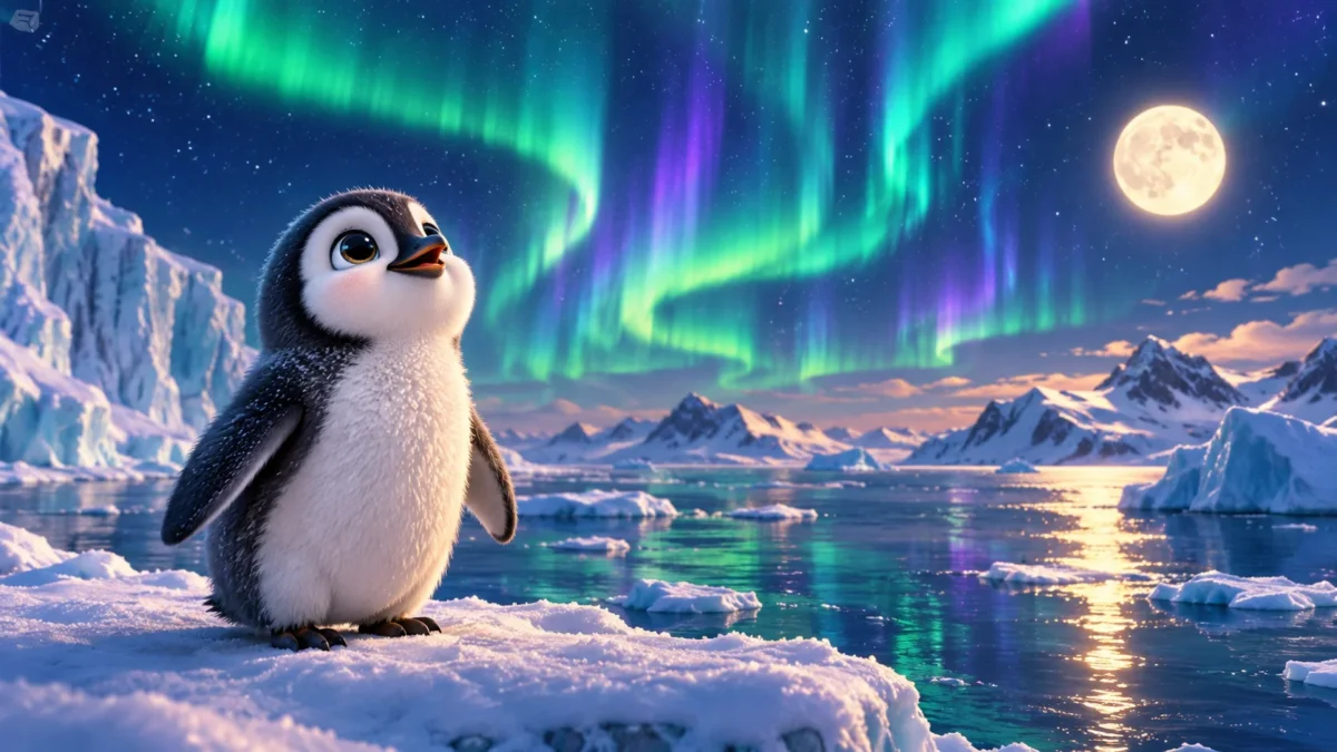 Küçük Penguen Pina ve Kaybolan Kuzey Işığı