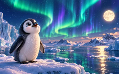 Küçük Penguen Pina ve Kaybolan Kuzey Işığı