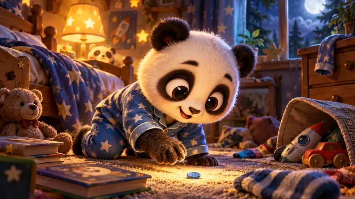 Uykucu Panda Pofi ve Kaybolan Pijama Düğmesi