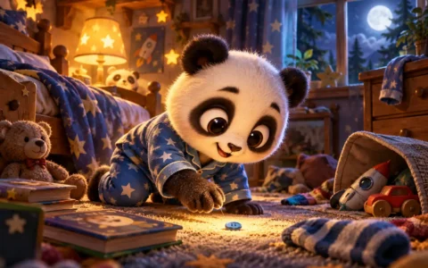 Uykucu Panda Pofi ve Kaybolan Pijama Düğmesi